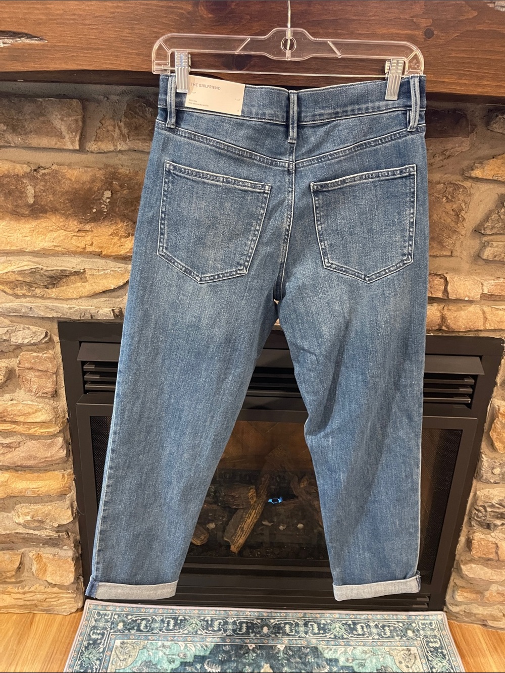 Ann Taylor Mid-Wash Boyfriend Jeans for Women — Relaxed Fit in Blue